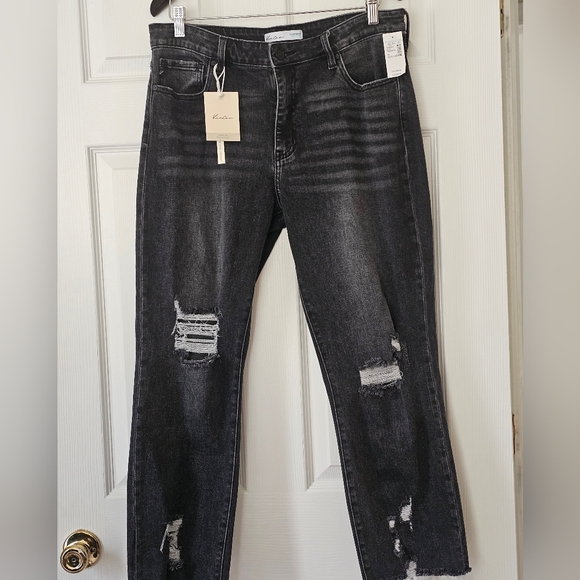 SOLD Kancan charcoal ankle length straight leg mid rise, Size 31/15 - Picture 3 of 16